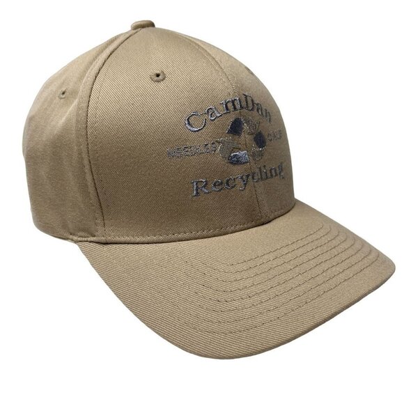 Cam Dan‎ Recycling Hat Cap Fitted Large Adult One Size Beige Flexfit Mens - Picture 9 of 9